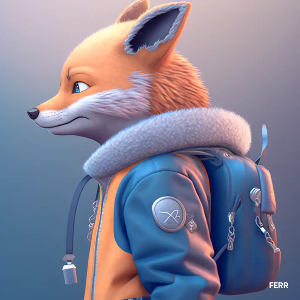 3D fox antro AI design