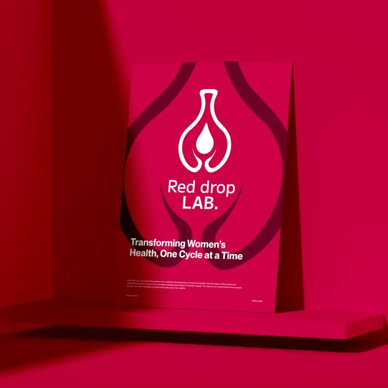 Affiche de l'identité visuelle de Red Drop Lab