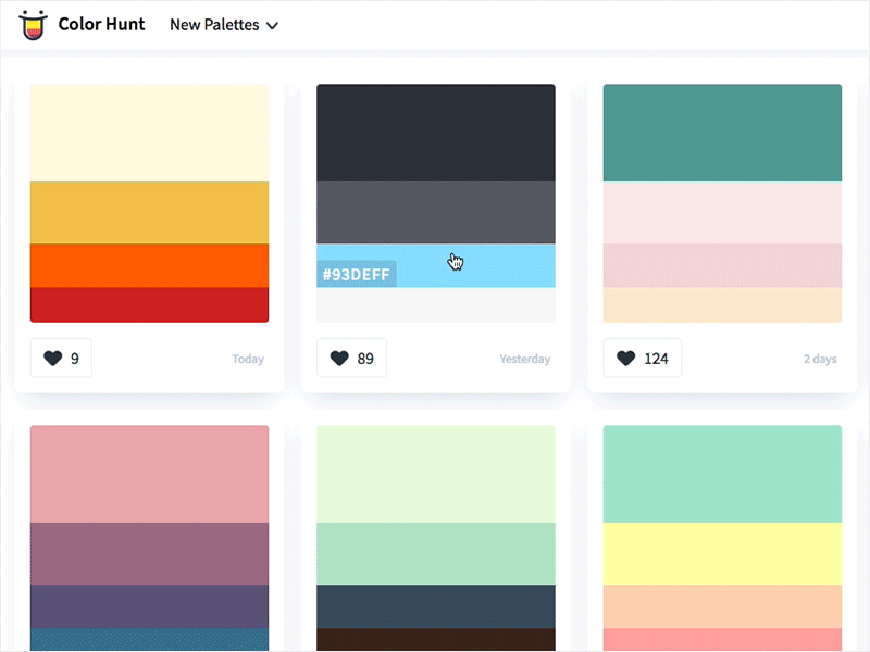 color hunt palette demonstration