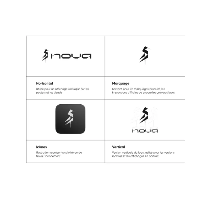 Logo icon mark logo horizontal logo nova logo vertical