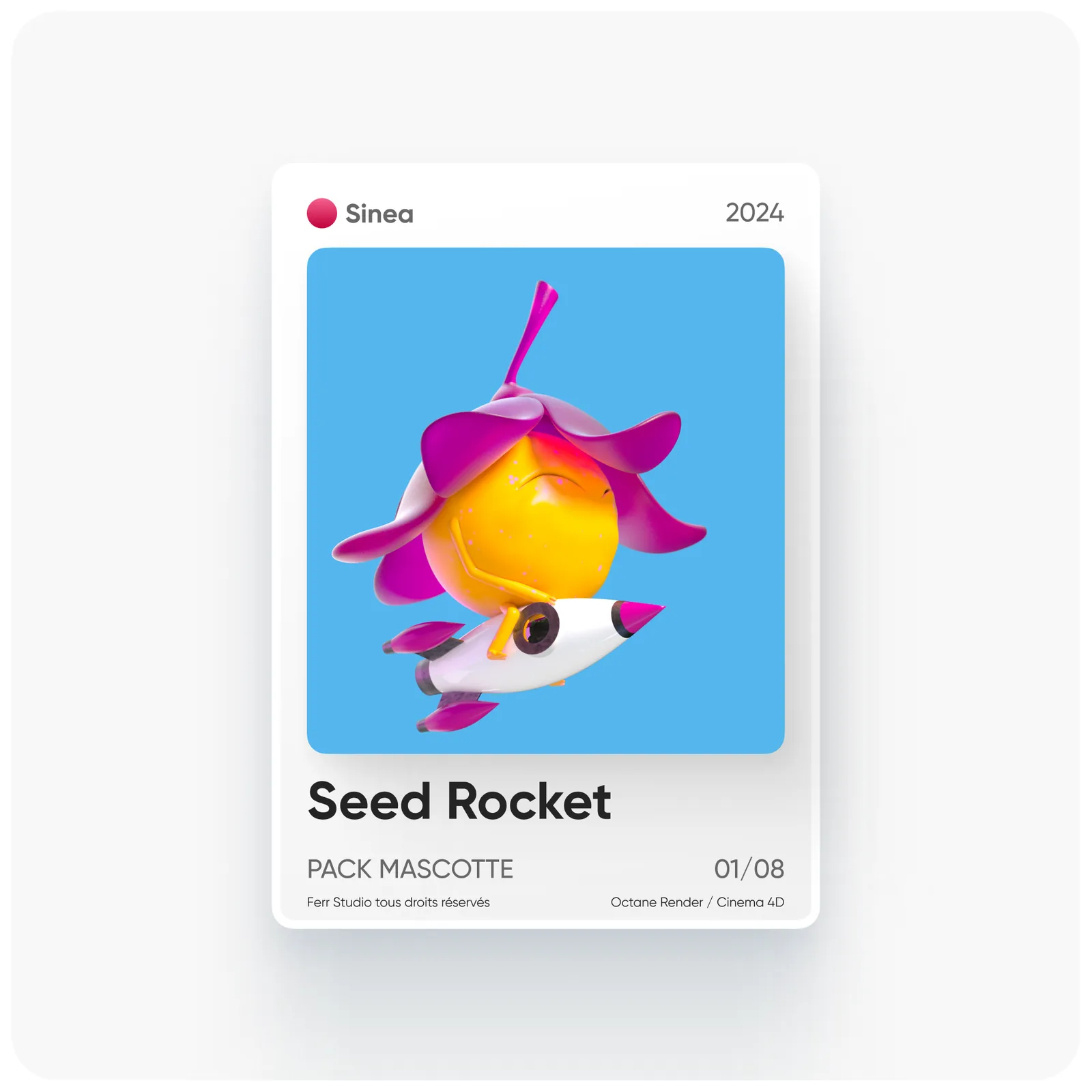 Carte du pack mascotte Seed Rocket pour Sinea