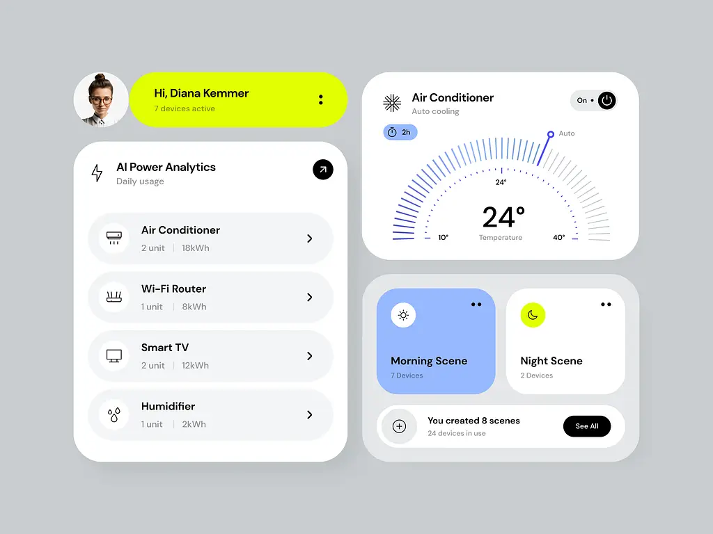 UI DESIGN 2025 minimalist blanc et jaune