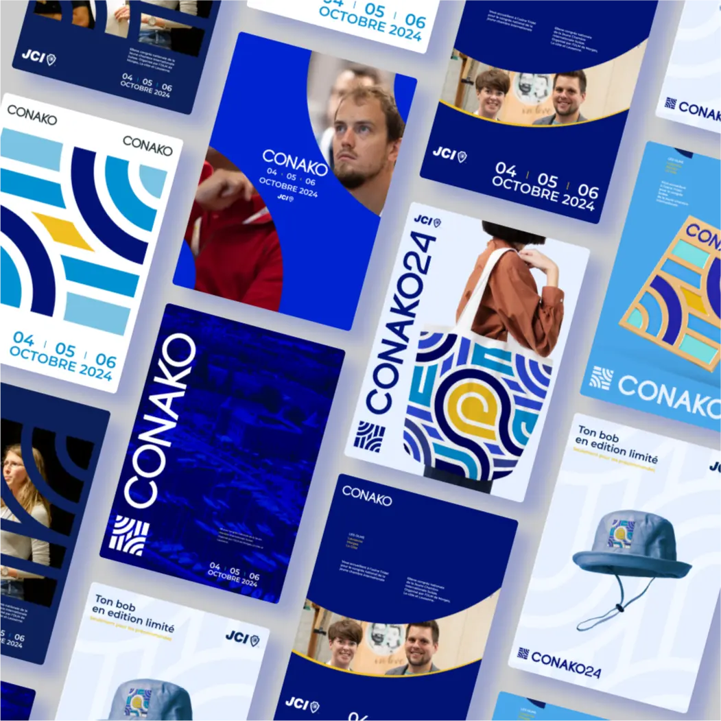 Jci switzerland Poster identity systeme graphique et logo conako