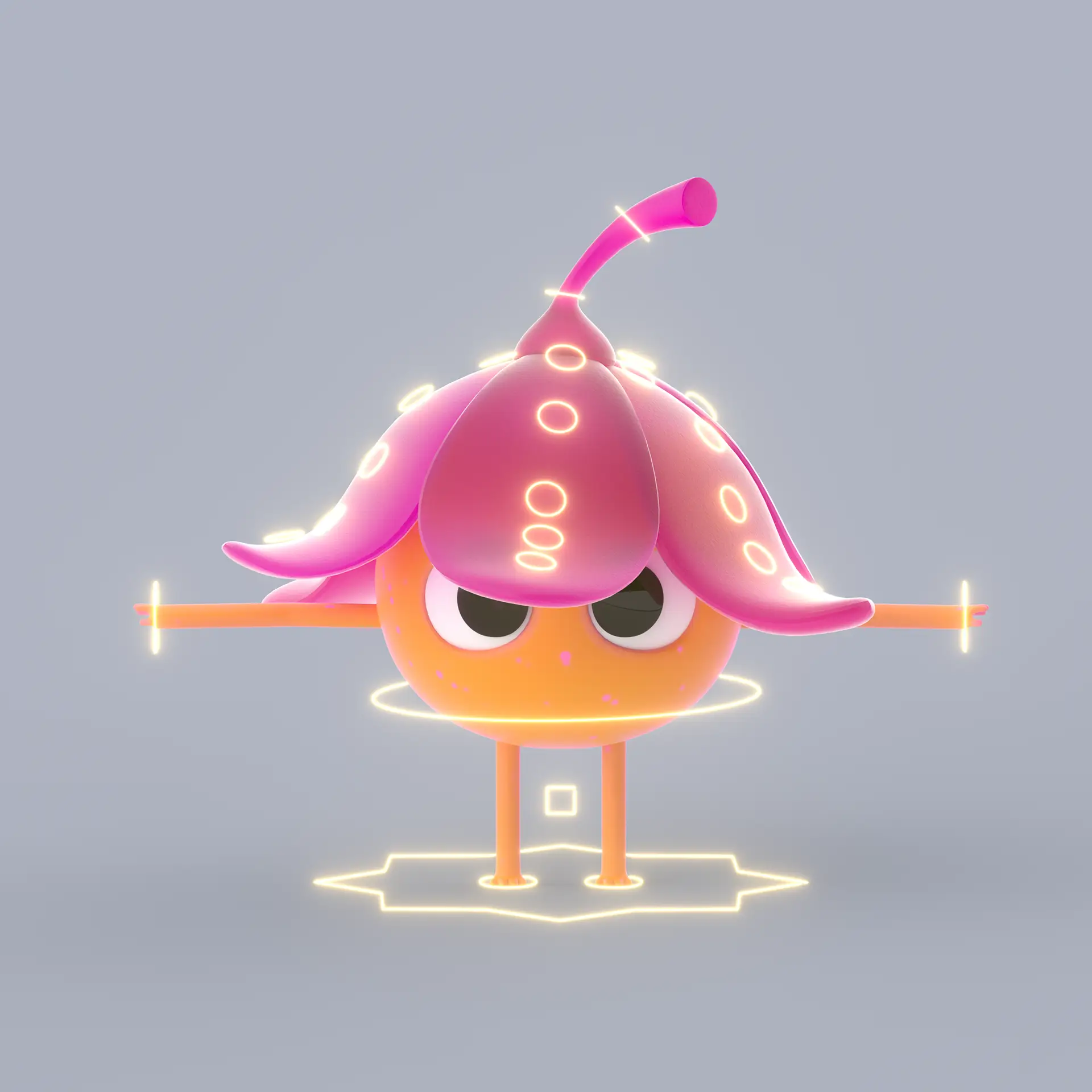 Rig d'animation de la mascotte Seed en 3D