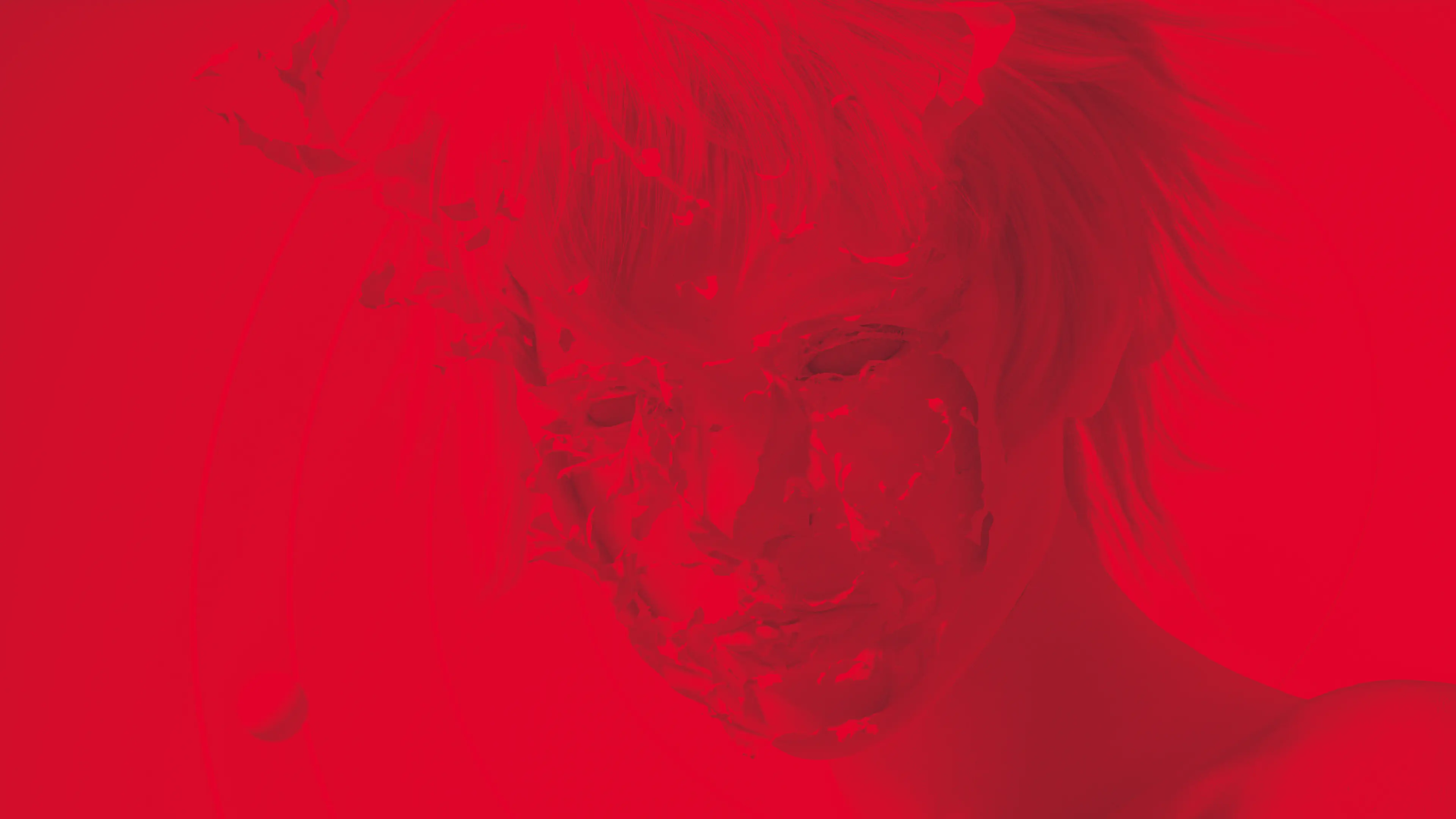 visage fondu rouge