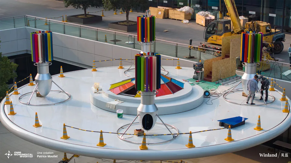 Configuration pales Windturbine OMNI multicolores avec plateau, vue détaillée