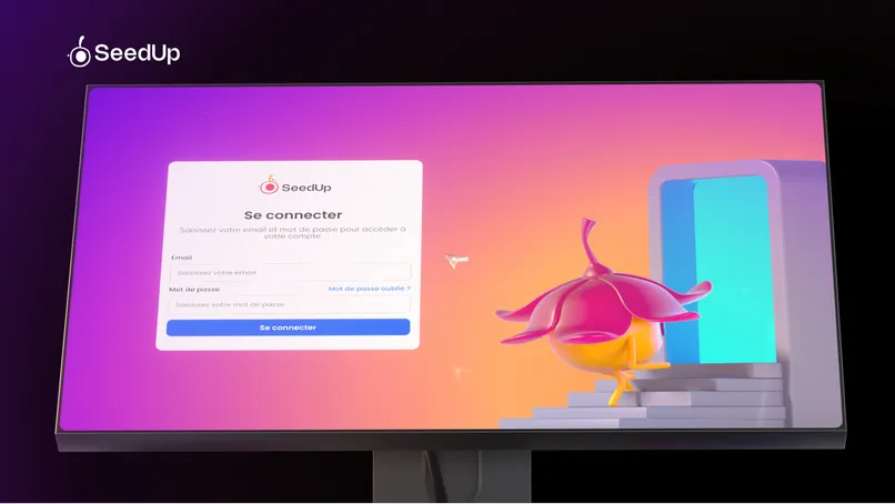 Interface UI/UX de l'application B2B SeedUp, design produit et branding par FERR Studio