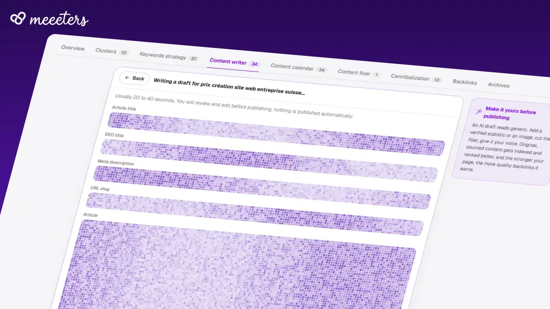 Identité visuelle de Meeeters déclinée sur le produit et le web