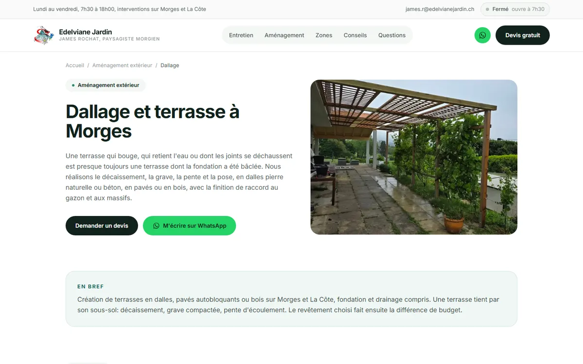 Page Dallage et terrasse du site Edelviane Jardin