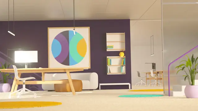 Knowmore : animation 3D d'un espace de travail par Ferr Studio
